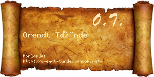 Orendt Tünde névjegykártya
